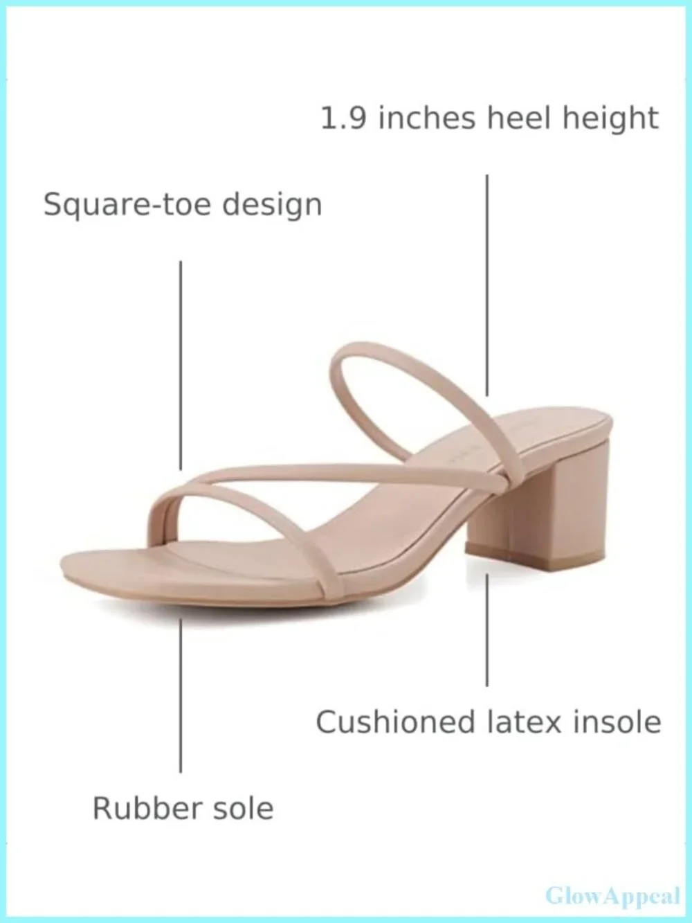 Strappy Square Toe Low Heel Mules Women's Slip On Sandals